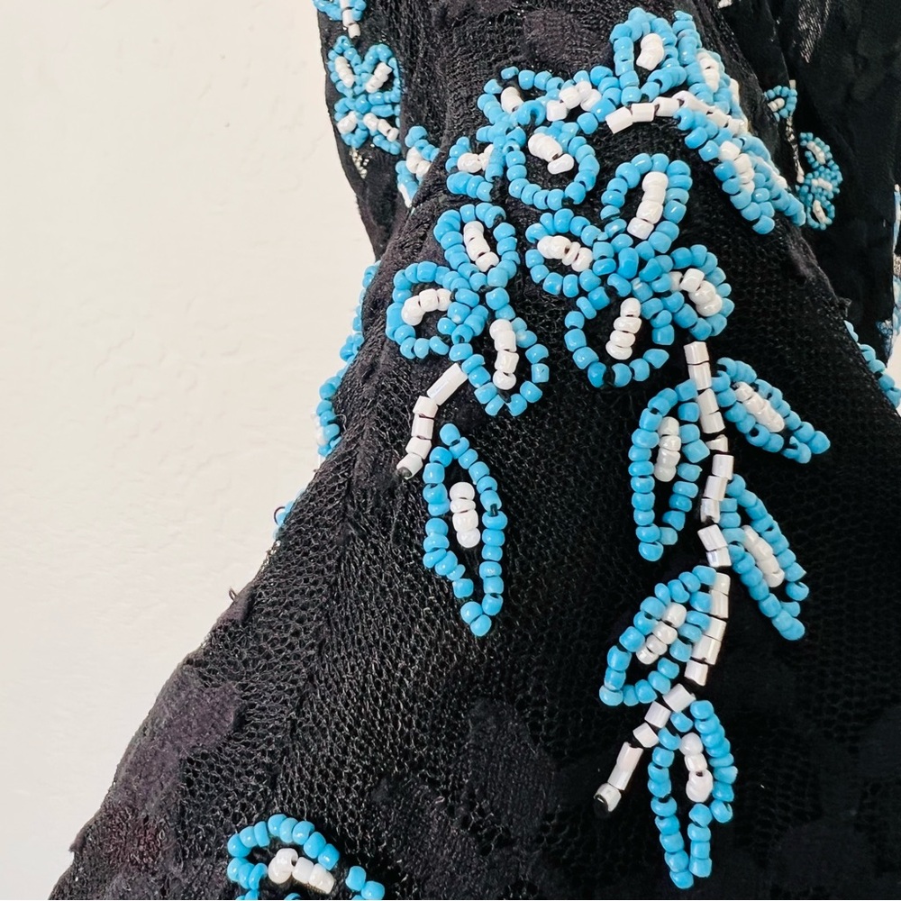 Vintage Cache Beaded Lace Halter Top 6 - Picture 8 of 13